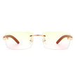 Oceanize - Rectangle Rimless Retro Frameless Fashion Tinted Sunglasses