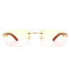 Oceanize - Rectangle Rimless Retro Frameless Fashion Tinted Sunglasses