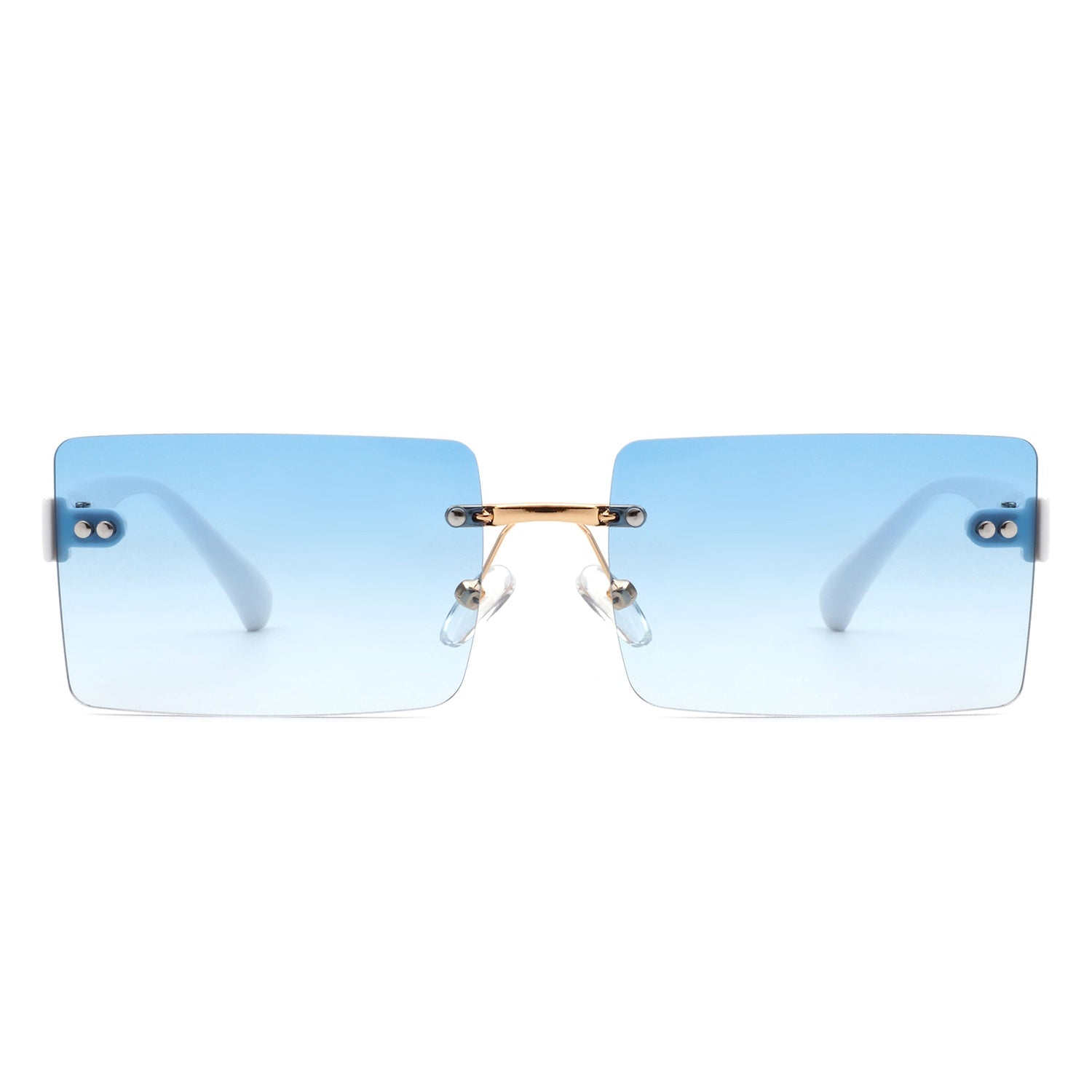 Jadesoul - Rectangle Retro Rimless Tinted Fashion Vintage Square Sunglasses