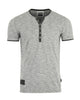 ZIMEGO T-shirts Henley pour hommes – Manches courtes Col contrasté