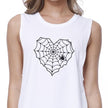 Heart Spider Web Haut court blanc pour femme