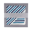 Blue and White Stripe Bamboo Hooded Towel and Washcloth Set