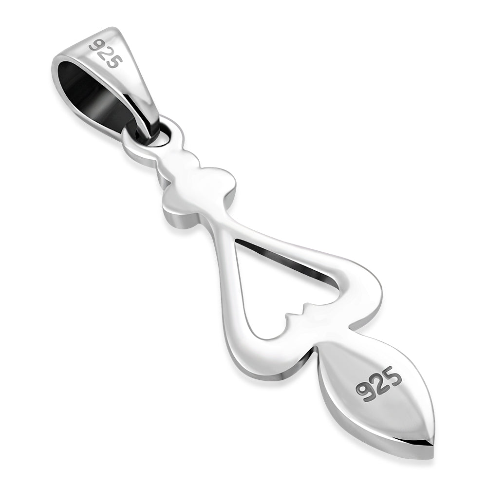 Pendentif coeur en argent sterling avec opale synthétique