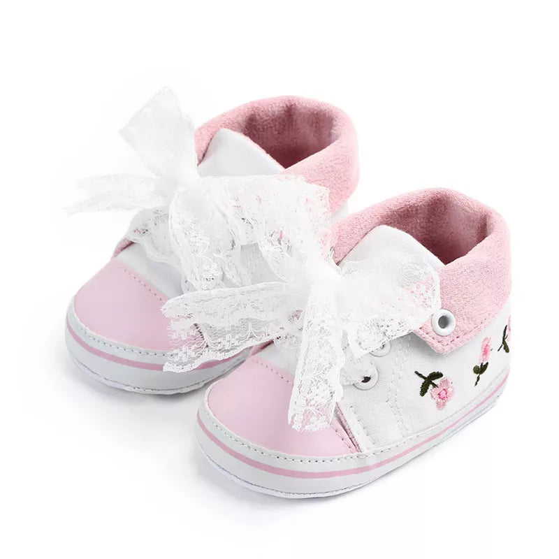 Baby Girl Shoes Lace Floral Embroidered