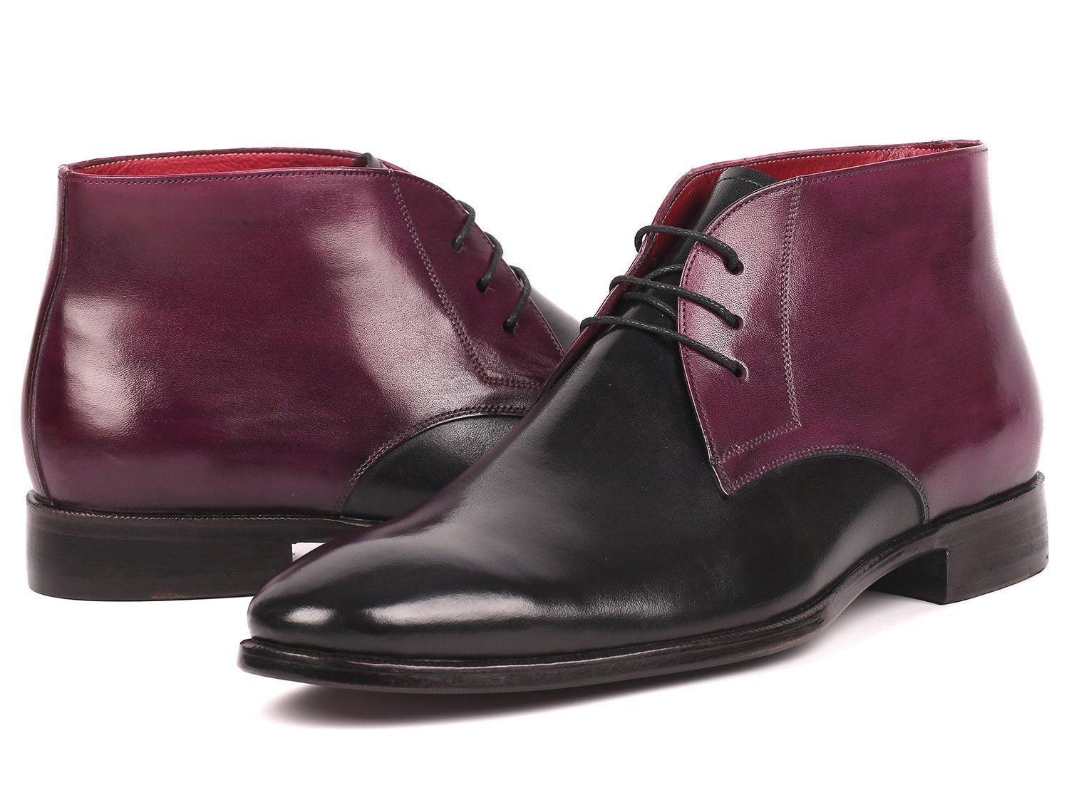 Bottes Chukka Paul Parkman pour hommes noir et violet (ID#CK68H1)