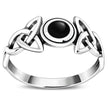 Bague en argent et onyx noir noeud Trinity