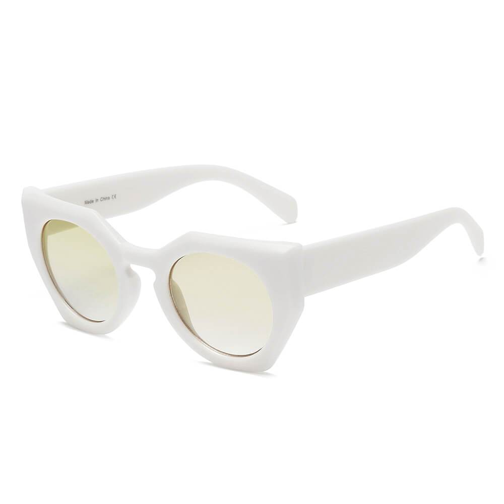 BERGEN | Women Geometric Round Cat Eye Sunglasses