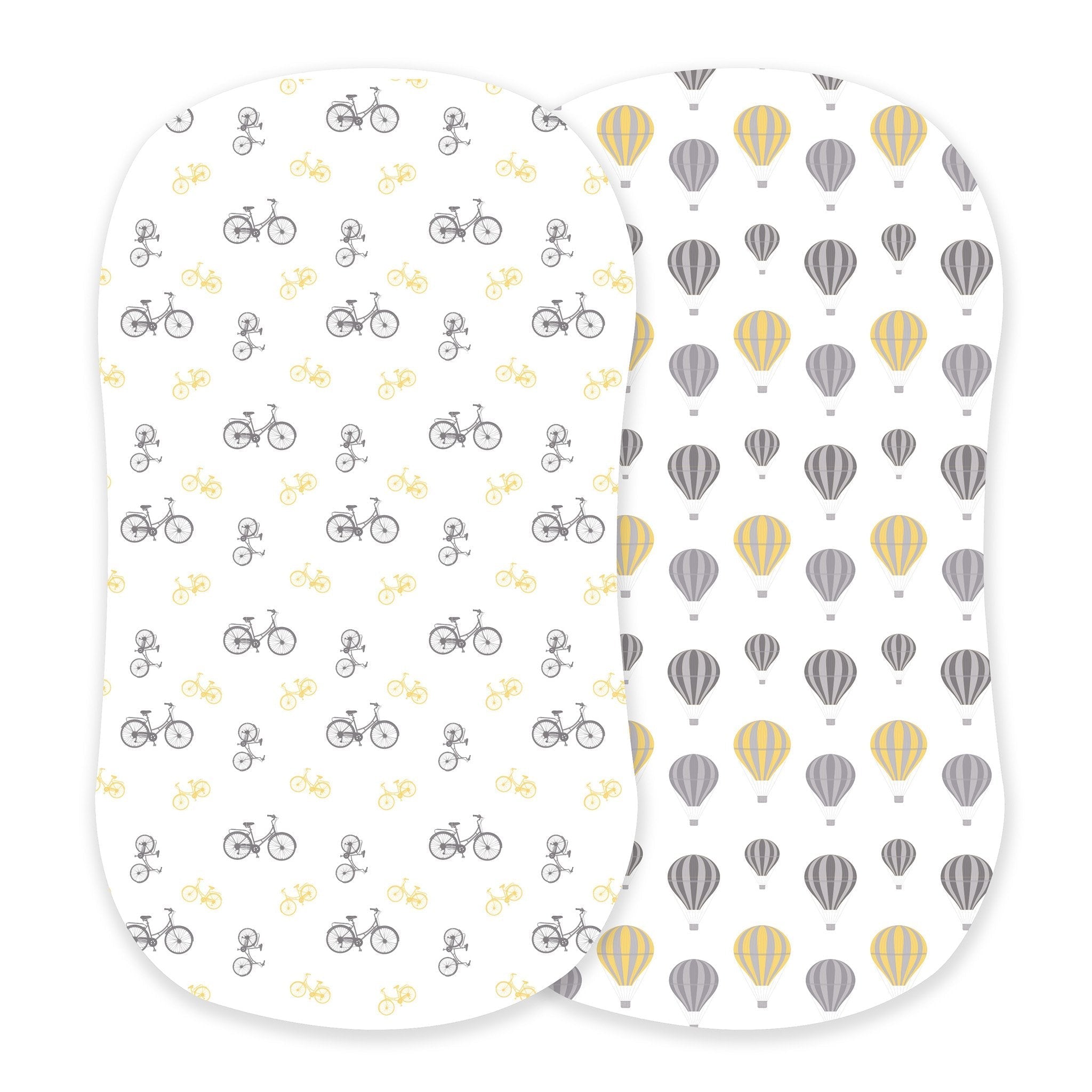 Vintage Bicycles and Hot Air Balloon Bamboo Changing Pad Cover/Bassinet Sheet