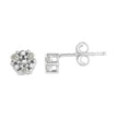 .925 Sterling Silver 1/10 Cttw Prong Set Round-Cut Trio Diamond Stud Earrings