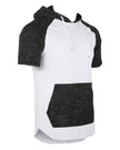 ZIMEGO T-shirt à capuche raglan à manches courtes et bas rond pour homme