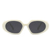 Glittera - Rectangle Retro Oval Chic Round Lens Leaf Design Fashion Sunglasses