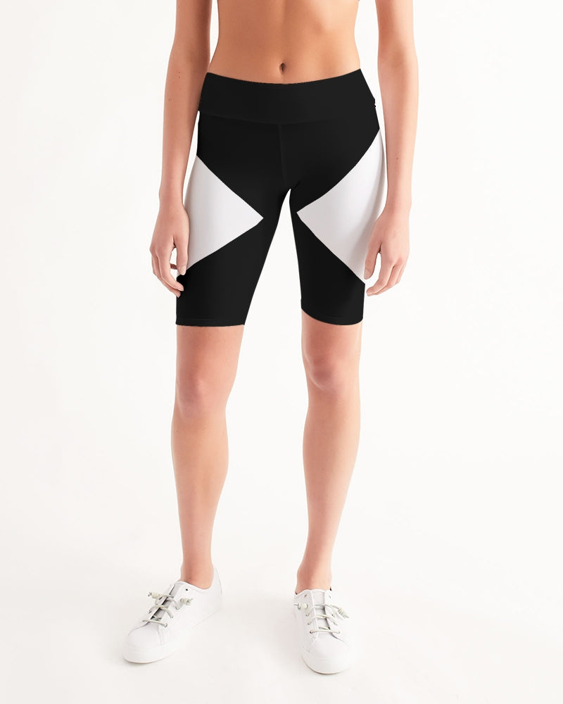 Graphic Chess Black & White Women's Mid-Rise Bike Shorts