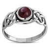 Celtic Knot Sterling Silver Garnet Ring