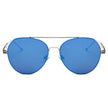 ERIE - Modern Teardrop Aviator Flat Mirrored Flat Lens Sunglasses