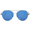 ERIE - Modern Teardrop Aviator Flat Mirrored Flat Lens Sunglasses