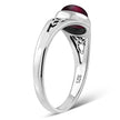 Garnet Stone Trinity Knot Silver Ring