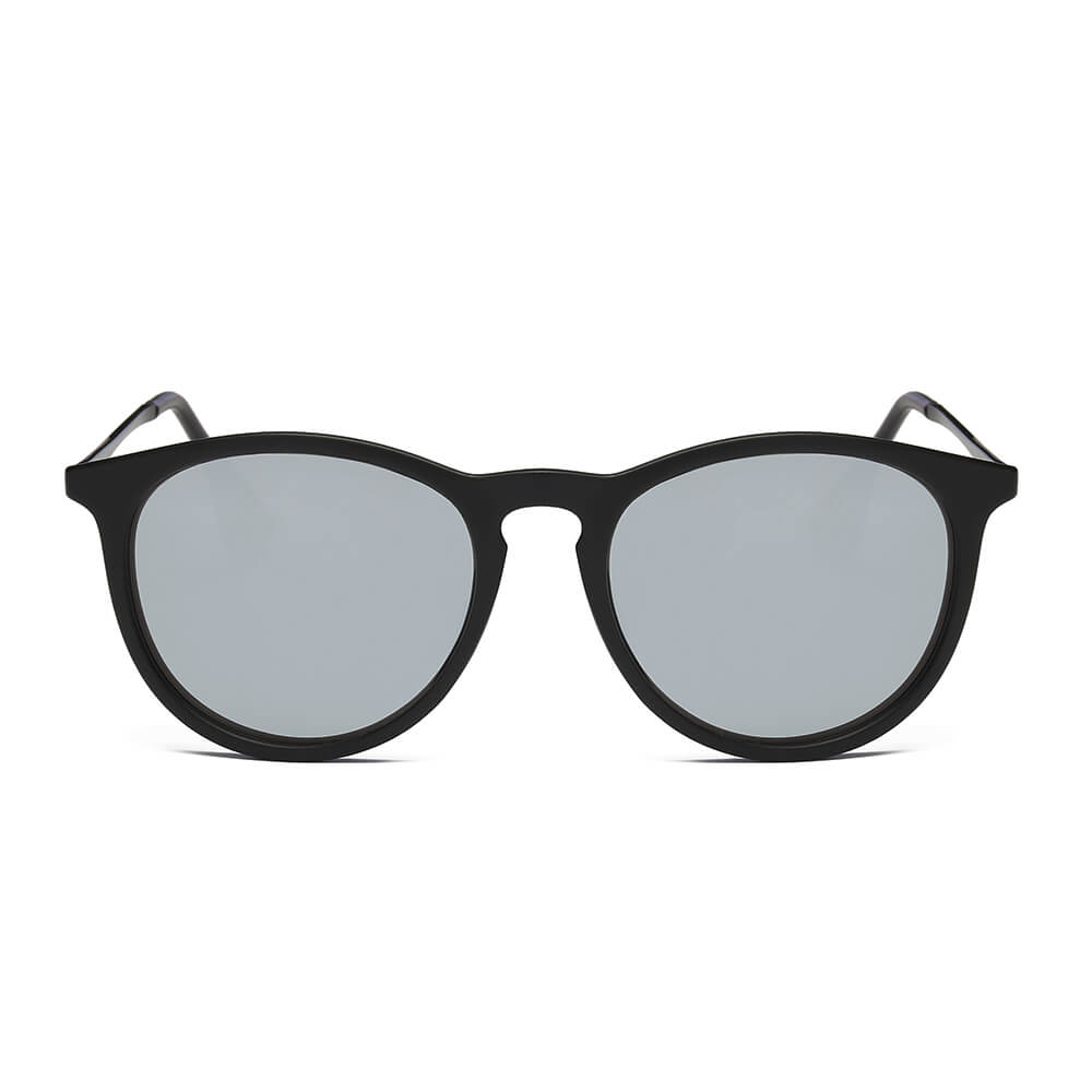 AMES | Retro Vintage Inspired Horned Keyhole Round Sunglasses