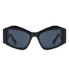 Shimmerz - Square Oversize Irregular Wavy Temple Design Fashion Sunglasses