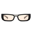 Alabaste - Rectangle Narrow Flat Top Fashion Tinted Slim Sunglasses