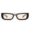 Alabaste - Rectangle Narrow Flat Top Fashion Tinted Slim Sunglasses