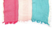 Turkish Cotton Blend Fringed Hobo Scarf Pink/White/Blue