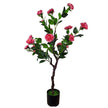 Arbre camélia artificiel rose naturel à floraison 100 cm