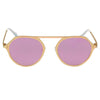 DRESDEN | Modern Flat Top Slender Round Sunglasses