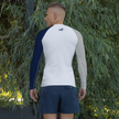 Men's Navy & Tan Sleeve Performance Rash Guard UPF 40+