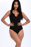 Split Neckline Sleeveless Bodysuit (CAPELLA)