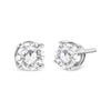 Boucles d'oreilles à tige classiques à 4 griffes en or blanc 14 carats 3/4 carats avec diamants cultivés en laboratoire