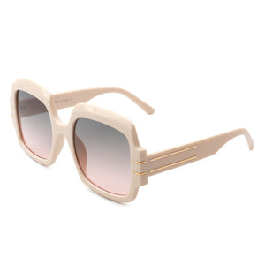 Emblazon - Women Oversize Flat Top Fashion Square Sunglasses