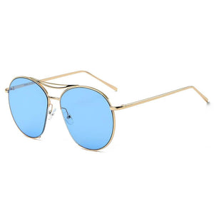 LOUDON | Oversize Tinted Lens Round Aviator Sunglasses