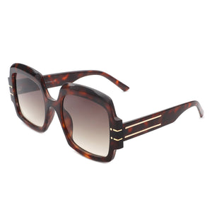 Emblazon - Women Oversize Flat Top Fashion Square Sunglasses