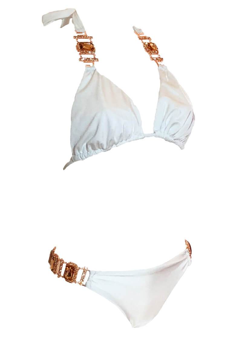 Tina Halter Top & Skimpy Bottom - White