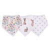 Bavoirs bandana en bambou fleurs sauvages, paquet de 3