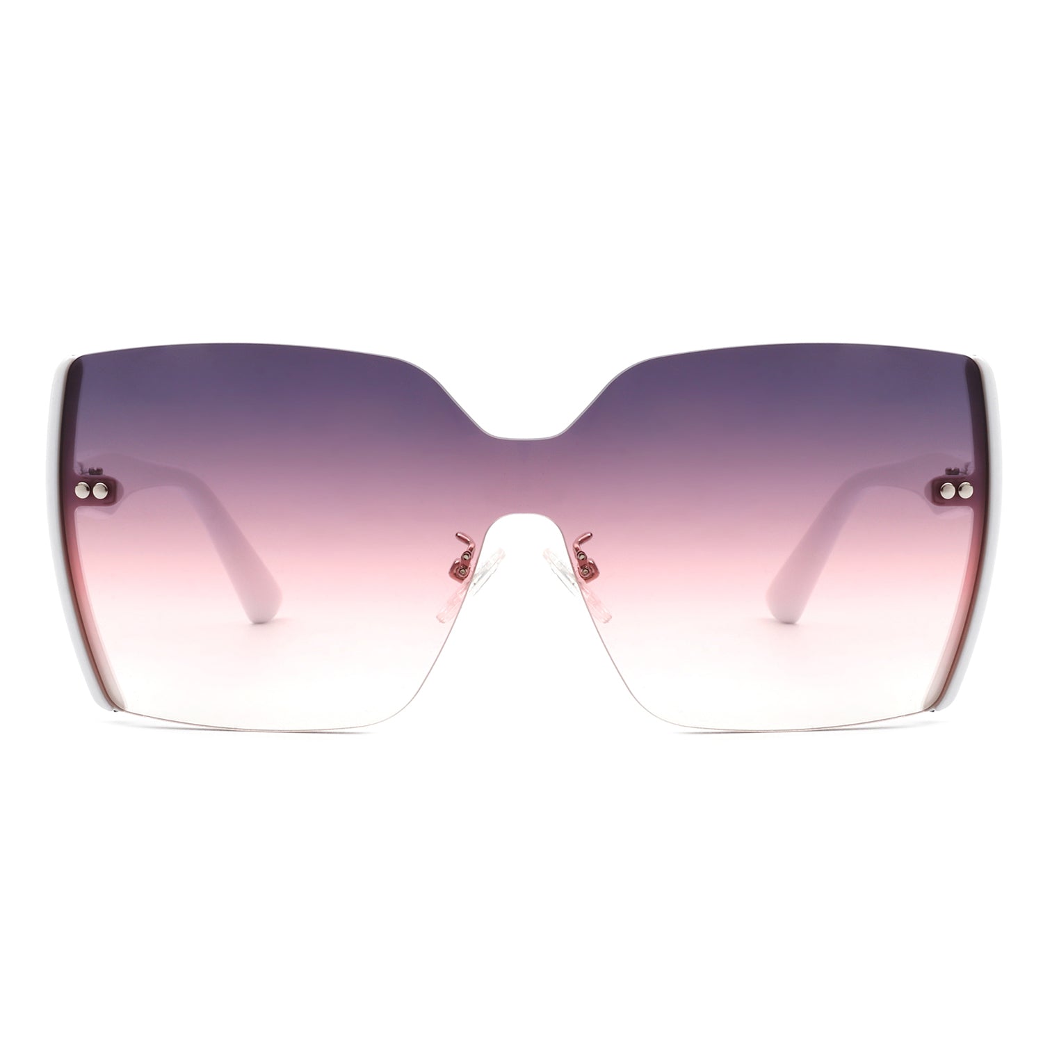 Xanadune -  Square Oversize Half Frame Tinted Retro Fashion Women Sunglasses