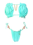 Haut bandeau et bas string Candy LUXE - Vert menthe