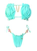 Haut bandeau et bas string Candy LUXE - Vert menthe