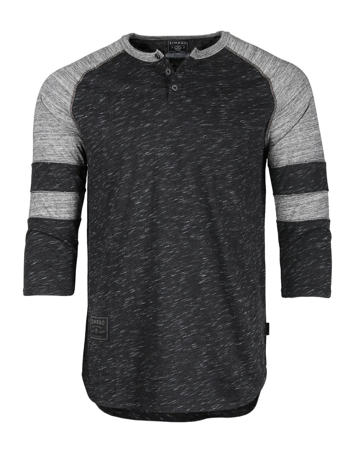 ZIMEGO Men's 3/4 Sleeve Baseball Football College Raglan Henley