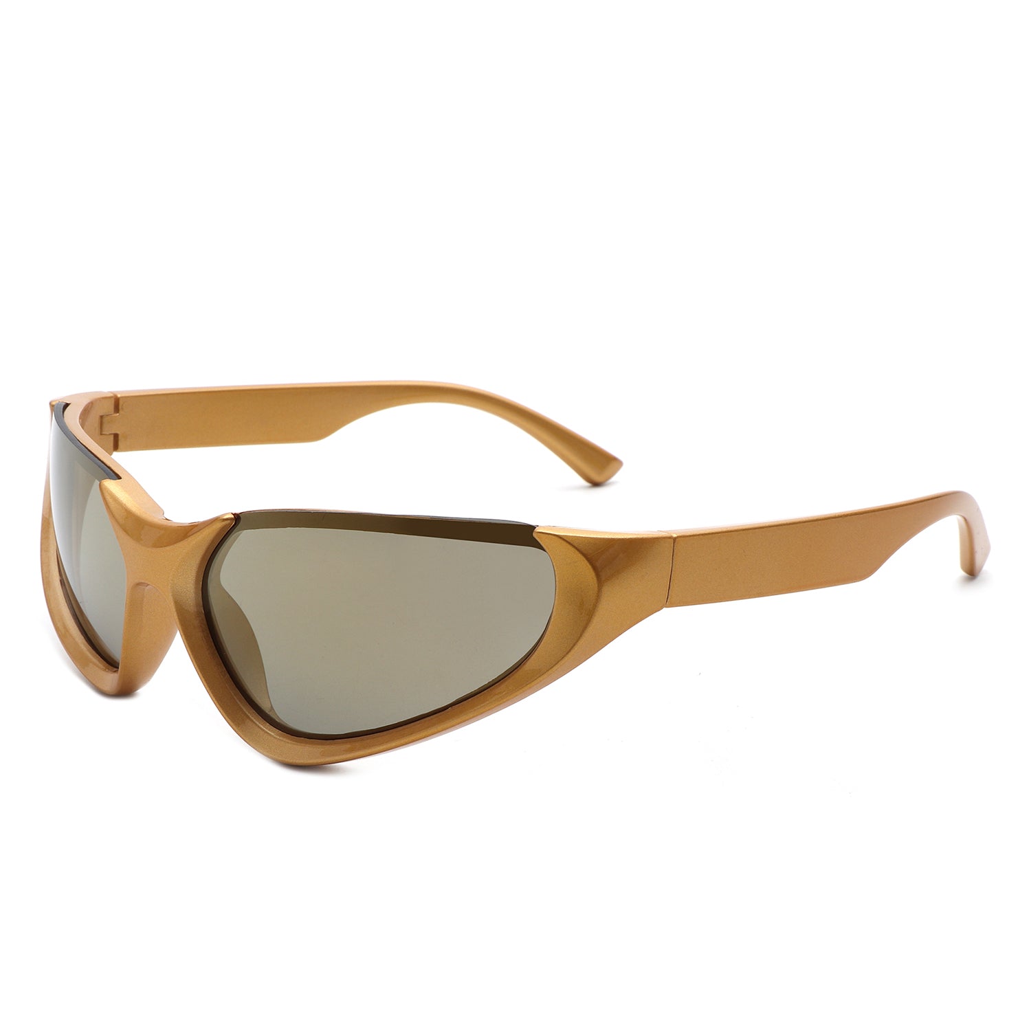 Dazzling - Rectangle Retro Fashion Wrap Around Sunglasses