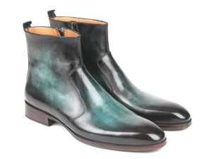 Paul Parkman Bottes zippées latérales brunies turquoise (ID#BT487TRQ)