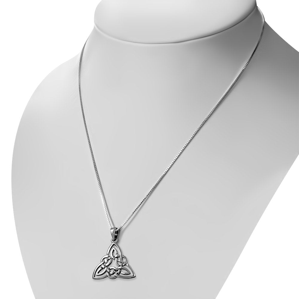 Large Celtic Trinity Knot Silver Pendant