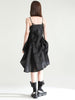 Amida Pillowy Spaghetti Strap Dress - Black