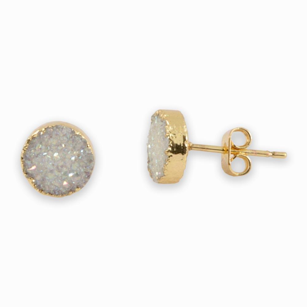 Jeanna Druzy Stud Earrings in Gold