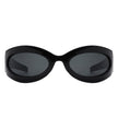 Albion - Oval Wrap Around Retro Round Fashion Sunglasses