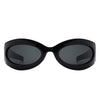 Albion - Oval Wrap Around Retro Round Fashion Sunglasses