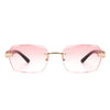 Hailstorm - Rectangle Retro Rimless Tinted Frameless Fashion Square Sunglasses