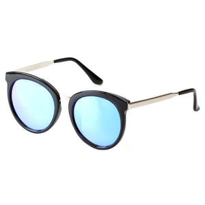 ELWOOD | Vintage Oversized Round Mirrored Lens Horned Rim Sunglasses