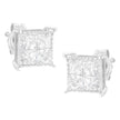 Sterling Silver 3/4 Cttw Composite Diamond Stud Earrings