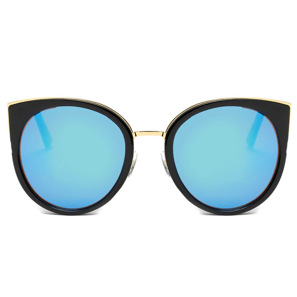 HOLMDEL | Women's Iconic Mirrored Lens Cat Eye Sunglasses